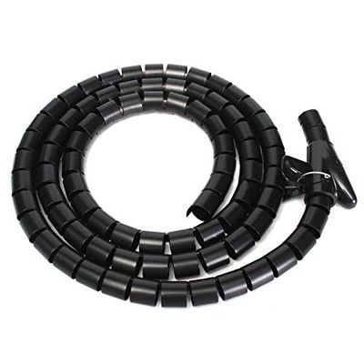 1pc 25mm Spiral Wrapping Band 2m Black Cable Tidy Cord Wire Banding Loom Storage Organizer