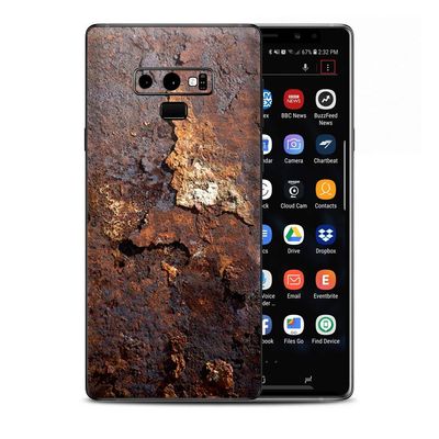 Skin Decal Vinyl Wrap for Samsung Galaxy Note 9 | Decal Stickers Skins Cover| Rusted Away Metal Flakes of Rust Panel