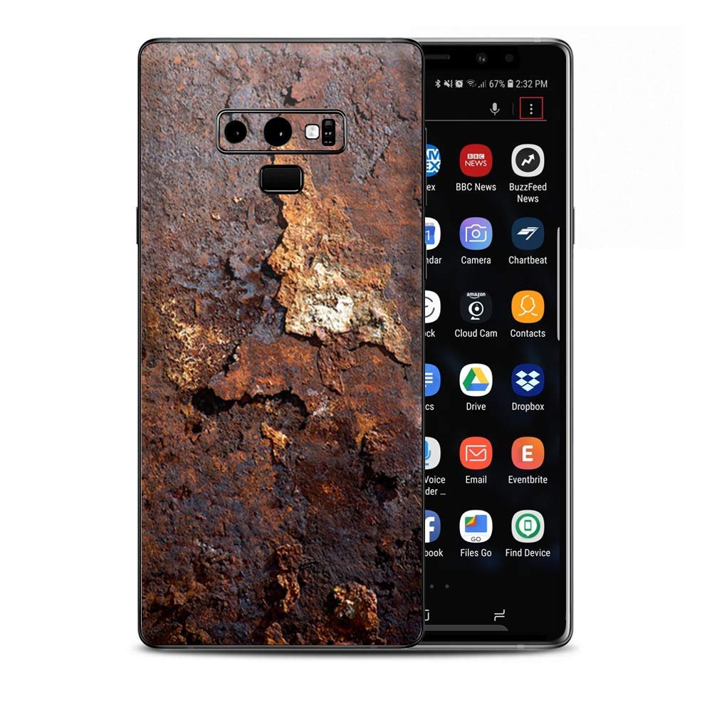 Skin Decal Vinyl Wrap for Samsung Galaxy Note 9 | Decal Stickers Skins Cover| Rusted Away Metal Flakes of Rust Panel