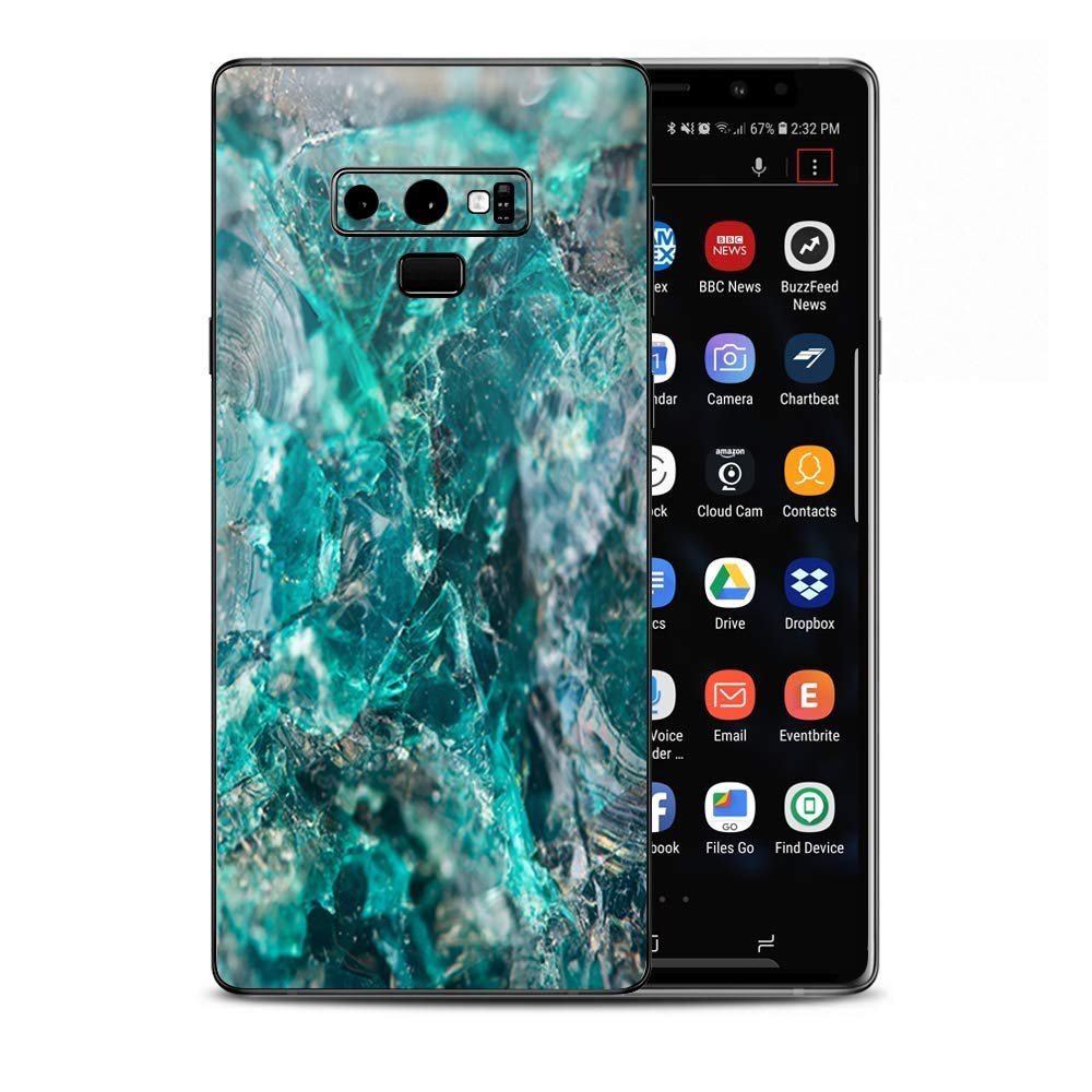 Skin Decal Vinyl Wrap for Samsung Galaxy Note 9 | Decal Stickers Skins Cover| Chrysocolla hydrated Copper Glass Teal Blue