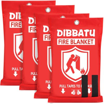 DIBBATU Fire Blanket for Home and Kitchen, Fire Blankets Emergency for Home, Emergency Fire Blankets Retardant for House, Fireproof Blanket, Survival FireBlanket for Kitchen,Fireplace, Grill, BBQ