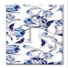Art Plates 1 Gang Toggle Decorative Metal Wall Plate - Blue and Gray Flower Toss - (Made in USA) view 1