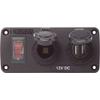 Blue Sea Systems 4363 Water-Resistant Accessory Panels, 15A Circuit Breaker, 12V Socket, 2.1A Dual USB Charger view 1