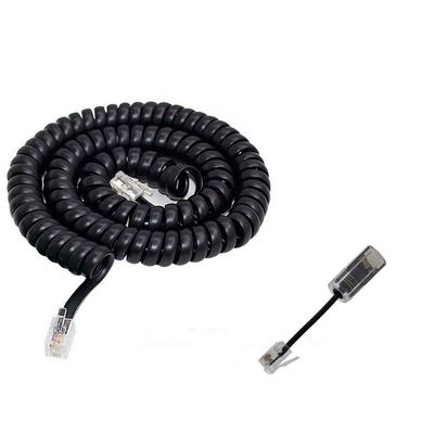 AIMIJIA Telephone Cord Detangler, Black Coiled Telephone Handset Cord 13 Ft Uncoiled / 2 Ft Coiled and Black Extended Rotatable Telephone Phone Cord Detangler Landline Telephone Accessory