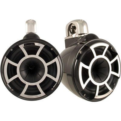 Wet Sounds REV 10 Fixed Clamp Tower Speakers - Black (Pair) (Renewed)