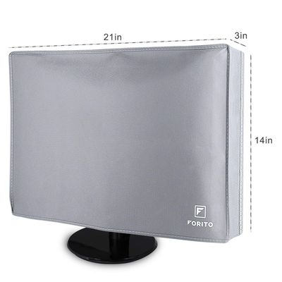19" 20" 21.5" 22" Universal Computer Monitor Dust Cover for 19 Inch to 22 Inch LCD/LED HD Screen Panel (Size: 21W x 14H x 3D), Nonwoven Fabric Dust-Proof, Water Resistant -Gray