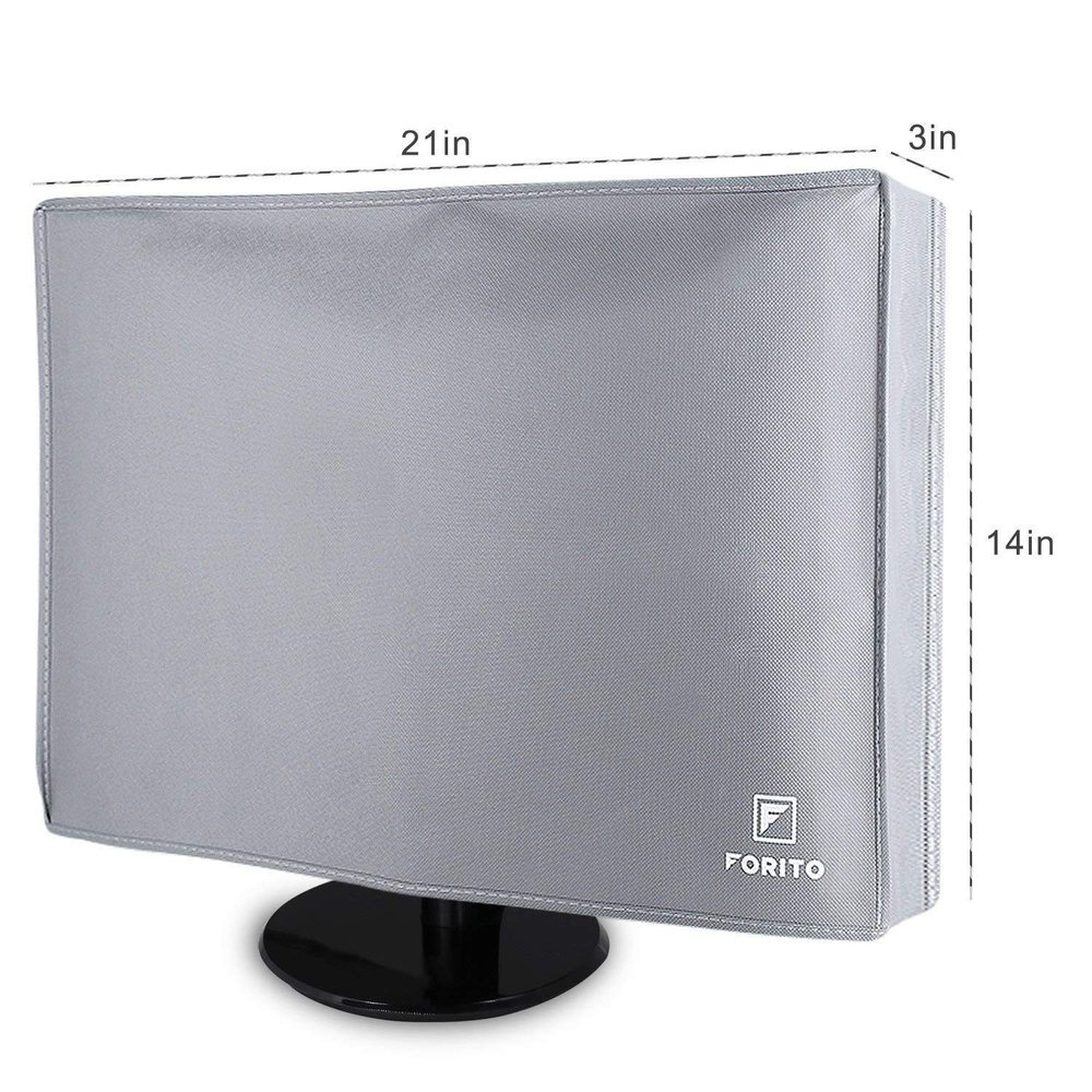 19" 20" 21.5" 22" Universal Computer Monitor Dust Cover for 19 Inch to 22 Inch LCD/LED HD Screen Panel (Size: 21W x 14H x 3D), Nonwoven Fabric Dust-Proof, Water Resistant -Gray