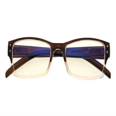 CessBlu Anti Blue Rays Eyeglasses Computer Reading Glasses(Brown-Clear) +4.0
