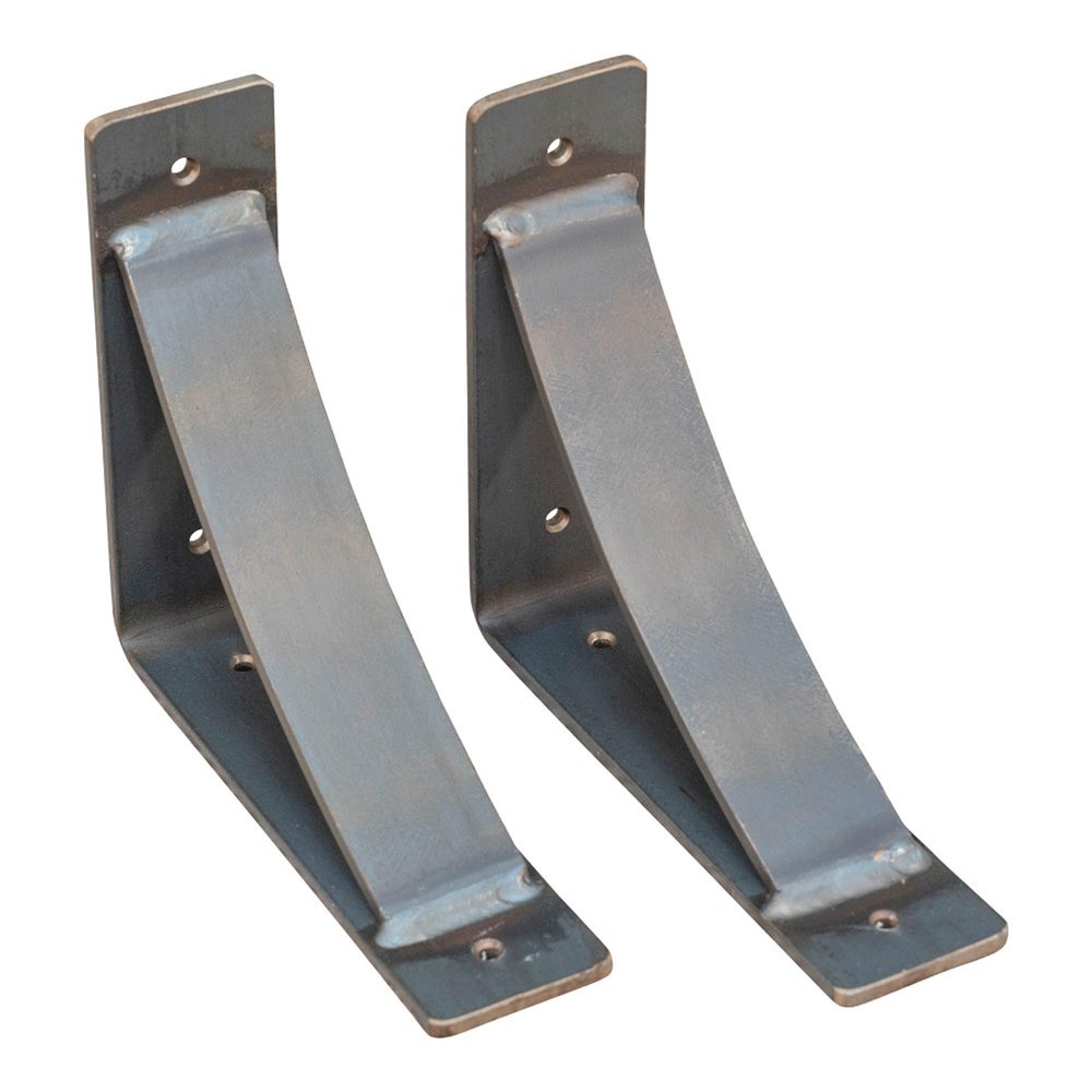 RRD Heavy Duty Fireplace Mantel Brackets (2 Pack) - Countertop Support - Hand Welded Rustic Farmhouse Decor (8"x9"x2.5", Natural Steel)