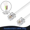 KINXIYU Phone Cord 25FT, Landline Telephone Cable with RJ11 Plug, Includes Telephone Inline Coupler RJ11 Splitter and 10pcs Cable Clips(White) view 2