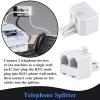 KINXIYU Phone Cord 25FT, Landline Telephone Cable with RJ11 Plug, Includes Telephone Inline Coupler RJ11 Splitter and 10pcs Cable Clips(White) view 4