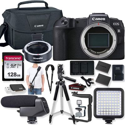 Canon EOS RP Mirrorless Digital Camera (Body Only) with EF-S-Mount Lens to RF-Mount Camera Adapter & Prime Video Accessory Bundle