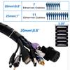 10FT Cable Management Sleeve Cord Bundler 0.8" Diameter w/Zip Clip Zipper Wire Wrap Cord Organizer Cable Tube Hider Flexible & Expandable Home & Office Wire Concealer for PC TV Computer Cinema view 2