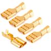 100 Pieces 6.3mm Female Spade Terminal Connectors Gold Brass Car Speaker Wire Connector for Car/Boat Speaker view 1