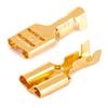 100 Pieces 6.3mm Female Spade Terminal Connectors Gold Brass Car Speaker Wire Connector for Car/Boat Speaker view 4