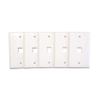 (5) Pack of 1 Port Keystone Jack Wall Plates Single Gang  White view 1