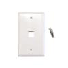 (5) Pack of 1 Port Keystone Jack Wall Plates Single Gang  White view 2
