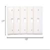 (5) Pack of 1 Port Keystone Jack Wall Plates Single Gang  White view 3