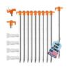Eurmax USA 10-Pack Secure Protection Galvanized Tent Stakes,Rust-Proof Steel Canopy Anchors for High Winds,Heavy Duty Commercial Ground Pegs for Camping,Pop Up Tents&Gazebos - Includes 4x10ft Ropes view 1