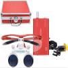 Global Dental 3.5X 420mm Binocular Loupes Optical Glasses + 3W LED Headlight Lamp with Filter Red view 3