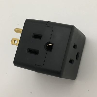 AVB Cable LA-21 AVB Cable 3 Way Grounded Outlet (Black)| Zack Electronics