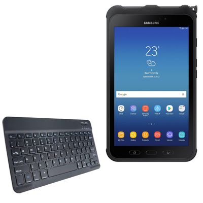 BoxWave Keyboard Compatible with Samsung Galaxy Tab Active 2 Wi-Fi - SlimKeys Bluetooth Keyboard, Portable Thin with Chiclet-Style Keys - Jet Black
