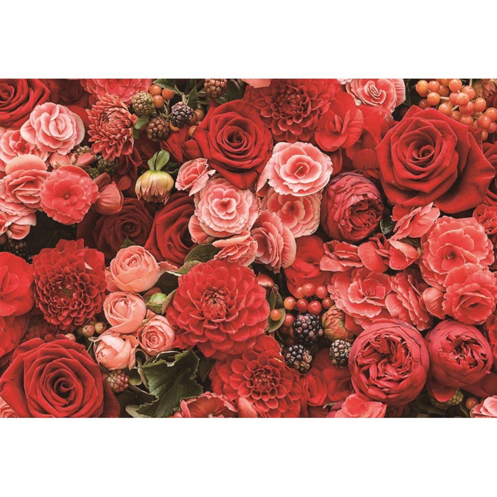 DORCEV 9x6ft Flower Photography Backdrop Wedding Birthday Party Bridal Shower Baby Shower Background Rose Flower Wall Garden Kids Adult Lover Wedding Photo Studio Props