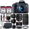 Canon EOS Rebel T7 DSLR Camera + EF-S 18-55mm f/3.5-5.6 IS II + EF 75-300mm f/4-5.6 III Lens + Canon EOS Shoulder Bag + 32GB & 64GB Memory Card + Wide Angle & Telephoto Lens + Flexible Tripod + Remote view 1