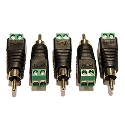 (5) Pack of Male RCA Plugs 2 Pin Terminal Custom Video/Audio
