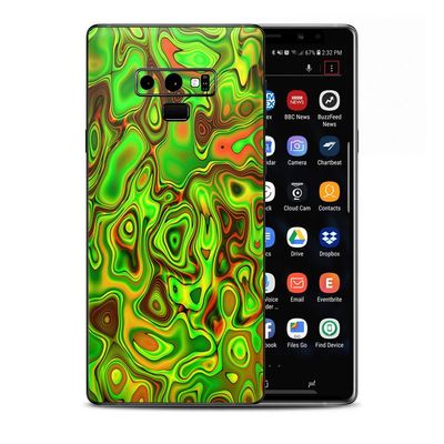 Skin Decal Vinyl Wrap for Samsung Galaxy Note 9 | Decal Stickers Skins Cover| Green Glass Trippy Psychedelic