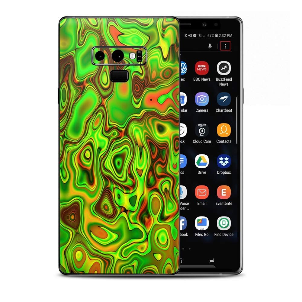 Skin Decal Vinyl Wrap for Samsung Galaxy Note 9 | Decal Stickers Skins Cover| Green Glass Trippy Psychedelic