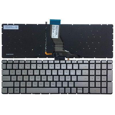 Laptop Replacement Keyboard Fit HP Pavilion 15-AB047NA 15-AB048NA 15-AB049NA 15-AB051NA 15-AB271NA Spanish Layout with Backlight (Sliver Key Black Word)