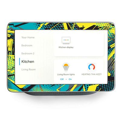 Skin Decal Vinyl Wrap for Google Home Hub | Decal Stickers Skins Cover |Yellow Blue Pop Art Arrows