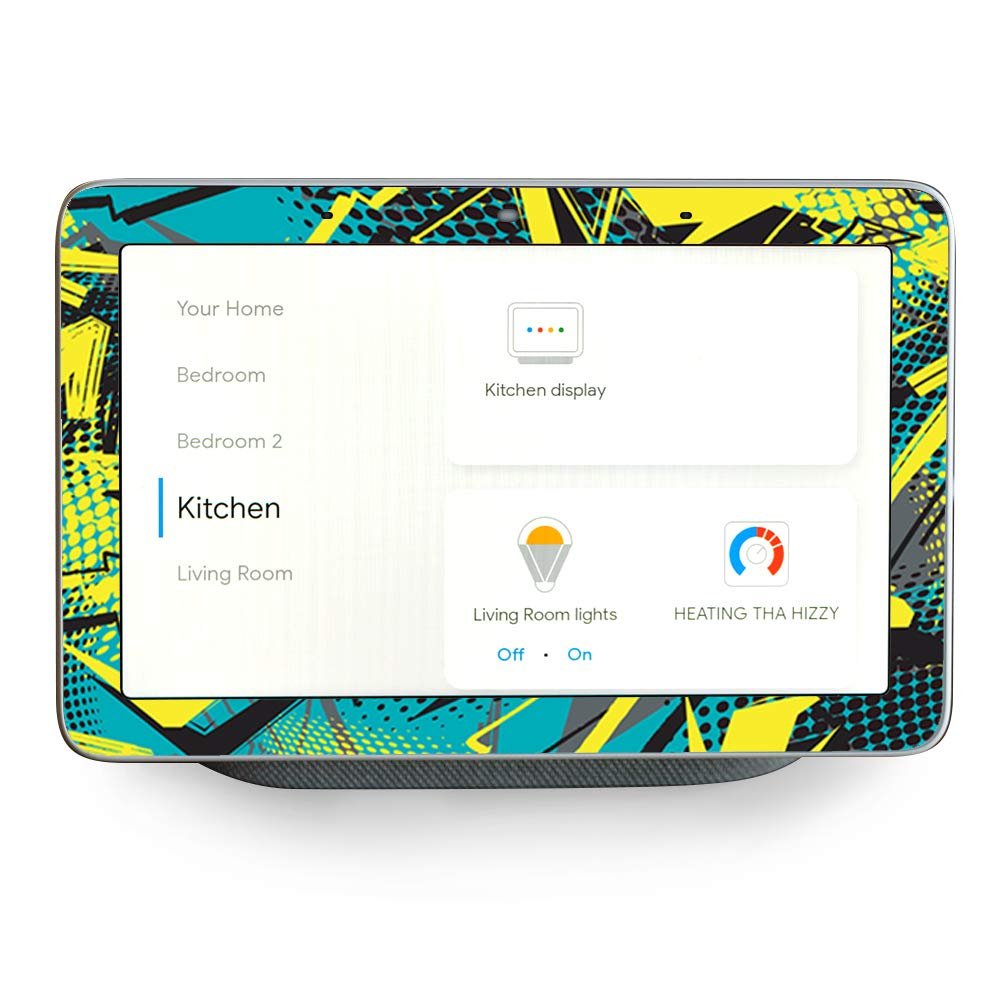Skin Decal Vinyl Wrap for Google Home Hub | Decal Stickers Skins Cover |Yellow Blue Pop Art Arrows