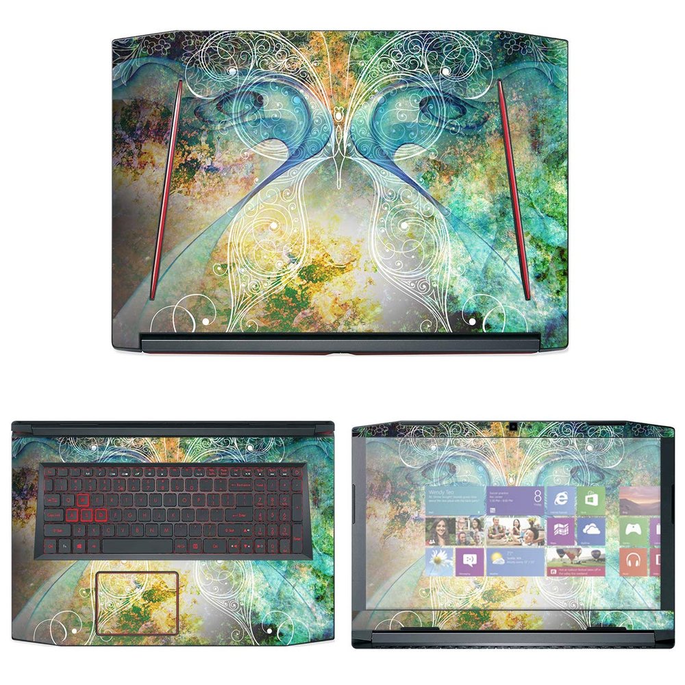 Decalrus - Protective Decal Butterfly Skin Sticker for Acer Predator Helios 300 PH317 (17" Screen) case Cover wrap ACpredatorHelios17-197
