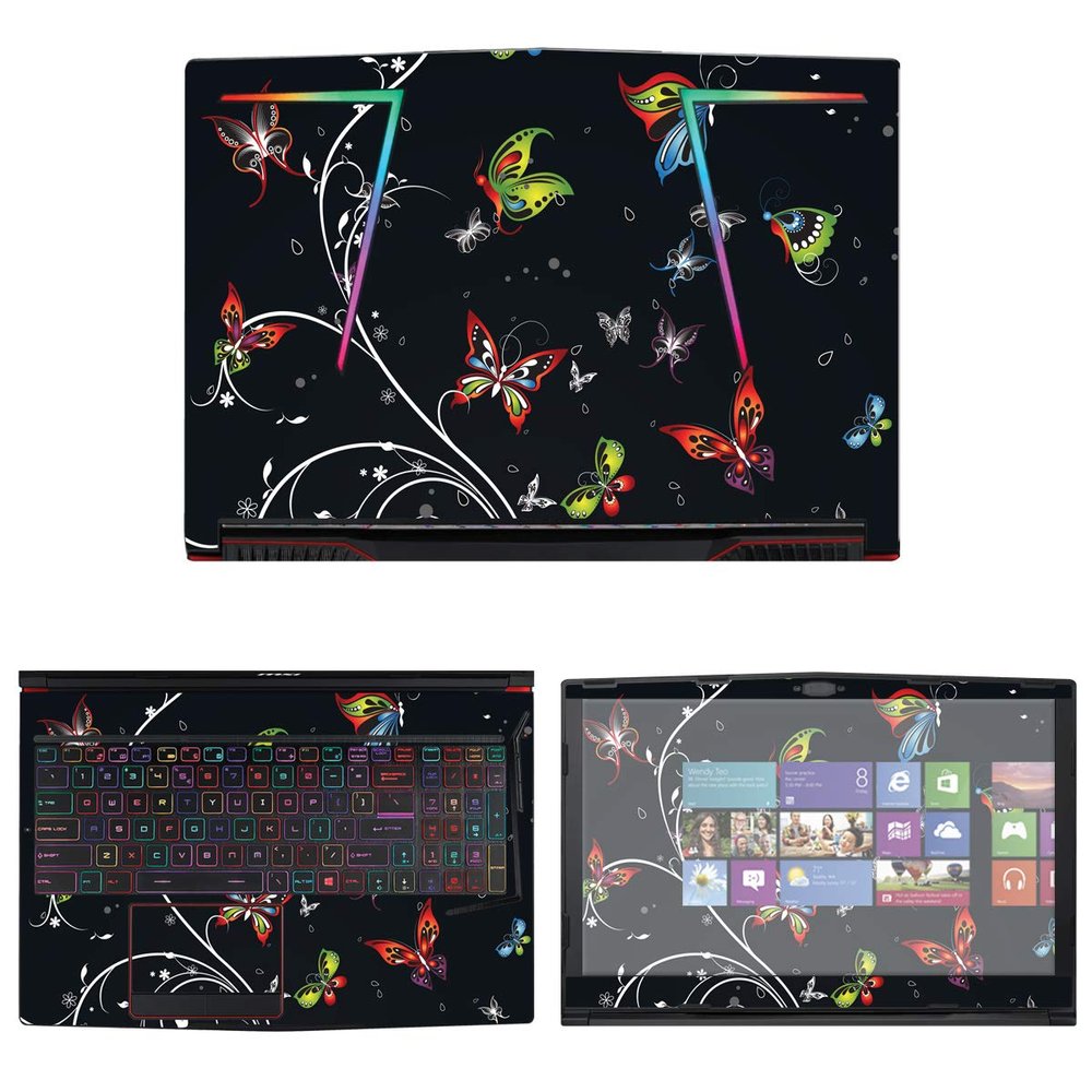 Decalrus - Protective Decal Butterfly Skin Sticker for MSI GE63 Raider (15.6" Screen) case Cover wrap MSg63Raider-28