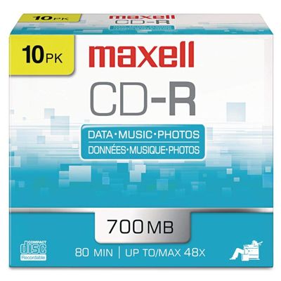 MAX648250 - Capacity : 80 min (Music), 700.00 MB (Data) - Maxell CD-R Recordable Disc - Pack of 50