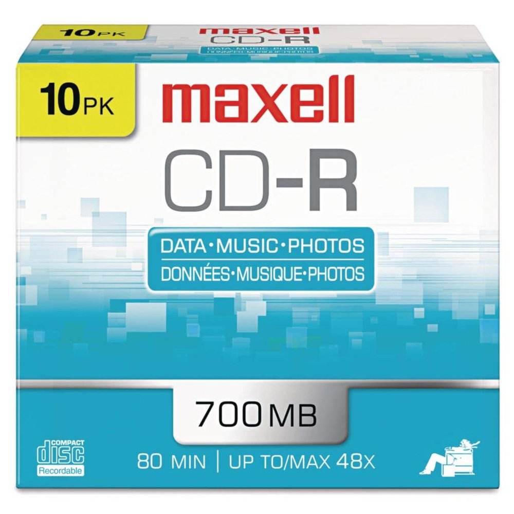 MAX648250 - Capacity : 80 min (Music), 700.00 MB (Data) - Maxell CD-R Recordable Disc - Pack of 50