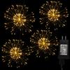 Dreamworth 4 Pack 480 LED Firework Copper Wire Lights, Fairy Twinkle Lights Plug in String Lights 8 Modes Waterproof Starburst Lights for Christmas, Birthday, Bedroom, Corridor Patio, Garden, Wedding view 1