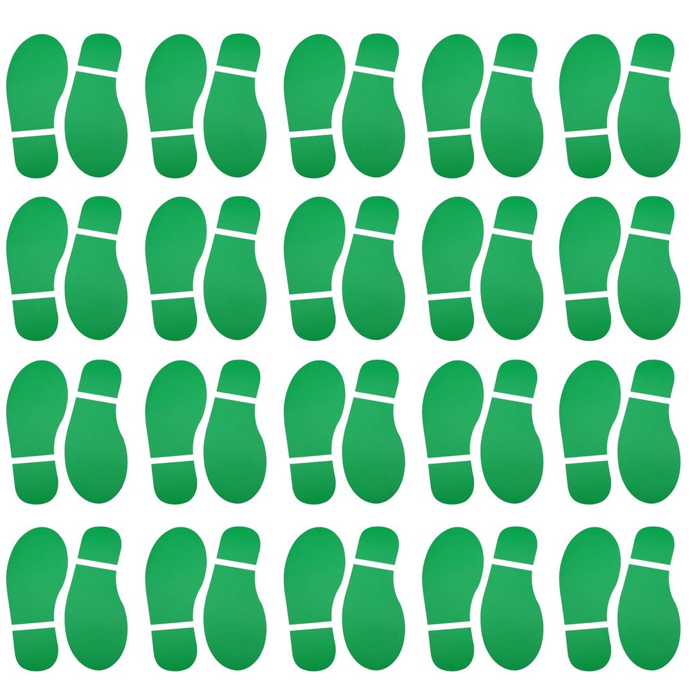 20 Pairs 40 Prints Green Kids Size Shoes Footprint Stickers Decals for Floor Wall Stairs to Guide Directions Celebrate St. Patrick's Day by SKYCOOOOL
