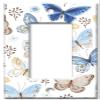 Art Plates - Decorative Switch Plate - 1 Gang Rocker - GFCI Wall Plate - Blue and Tan Butterfly Toss - Made in USA view 1