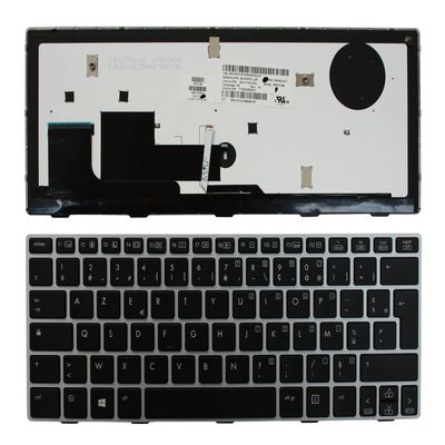 Power4Laptops French Layout Silver Frame Backlit Black Replacement Laptop Keyboard Compatible with HP EliteBook Revolve 810 G3