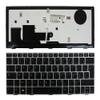 Power4Laptops French Layout Silver Frame Backlit Black Replacement Laptop Keyboard Compatible with HP EliteBook Revolve 810 G3 view 1