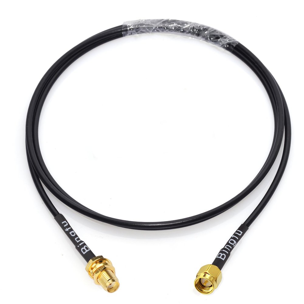 BINGFU SMA Male to SMA Female Bulkhead Mount RG174 Antenna Extension Cable 1m 3 feet Compatible with 4G LTE Router Gateway Cellular RTL SDR Dongle ADS-B Receiver