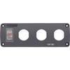 Blue Sea Systems 4367 Water-Resistant Accessory Panel - 15A Circuit Breaker, 3x Blank Apertures view 1