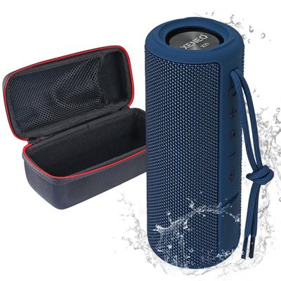 XENEO X21 Portable Bluetooth Wireless Speaker Waterproof with FM Radio, Micro SD Card MP3 Player for Outdoor (Blue)