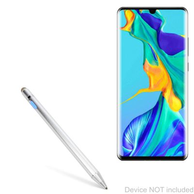 BoxWave Stylus Pen Compatible with Huawei P30 Pro - AccuPoint Active Stylus, Electronic Stylus with Ultra Fine Tip - Metallic Silver