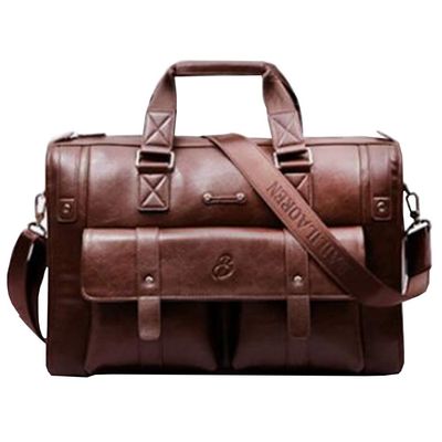 17 inch men Business bag Travel Briefcase Laptop Messenger Bags Vintage pu leather Shoulder bag