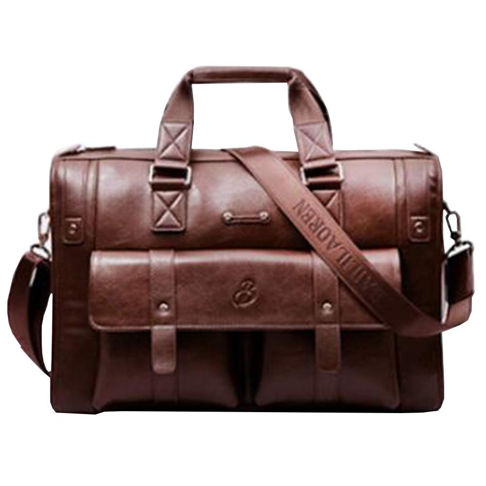 17 inch men Business bag Travel Briefcase Laptop Messenger Bags Vintage pu leather Shoulder bag