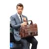 17 inch men Business bag Travel Briefcase Laptop Messenger Bags Vintage pu leather Shoulder bag view 2